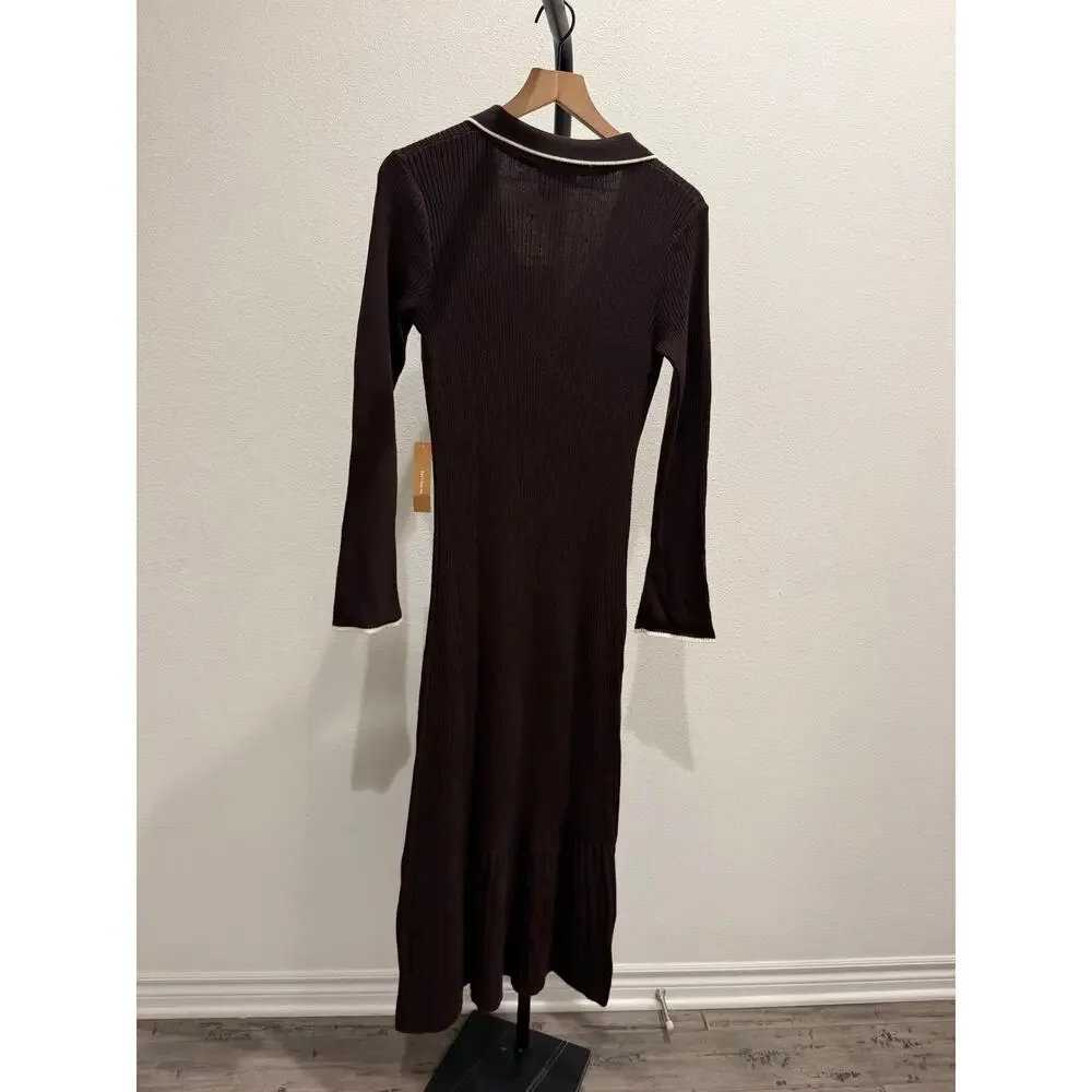 New o.p.t few Moda Shirley ribbed sweater dress $222 sz L